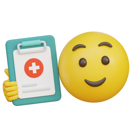 Emoji Holding A Medical Chart  3D Icon