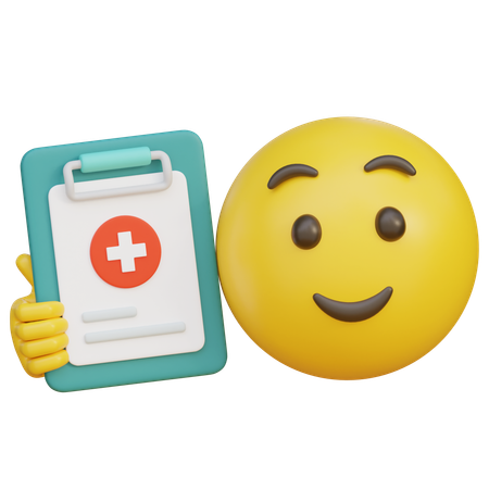 Emoji Holding A Medical Chart  3D Icon