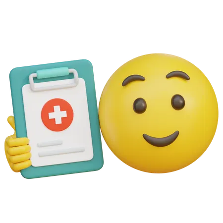 Emoji Holding A Medical Chart  3D Icon