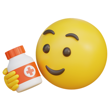 Emoji Holding A Medicine Bottle  3D Icon