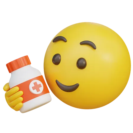 Emoji Holding A Medicine Bottle  3D Icon