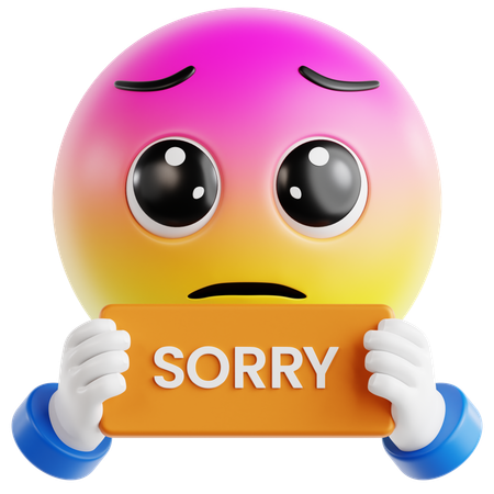 Emoji Holding An Apology Card  3D Icon
