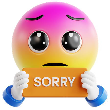 Emoji Holding An Apology Card  3D Icon