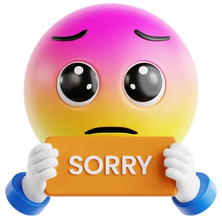 Emoji Holding An Apology Card  3D Icon