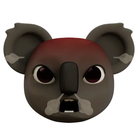 Emoji koala muy enojado  3D Icon