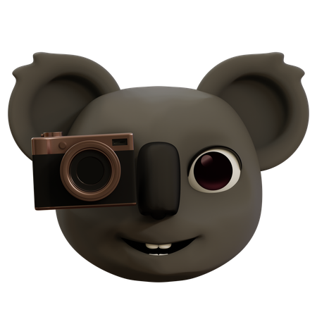 Emoji Koala Taking Photo  3D Icon
