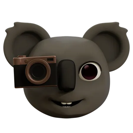 Emoji Koala Taking Photo  3D Icon