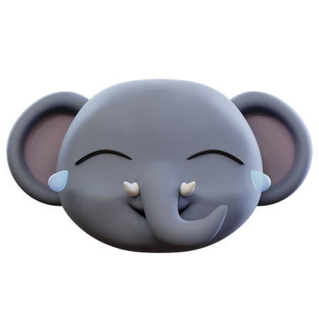 Emoji lustiger Elefant, der laut lacht  3D Icon