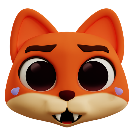 Emoji lustiger Fuchs, der laut lacht  3D Icon