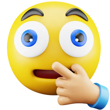 Emoji main silencieuse et choquée  3D Icon