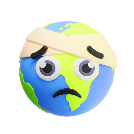 Emoji malade de la terre  3D Icon