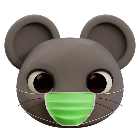 Emoji-Maus hat Grippe  3D Icon