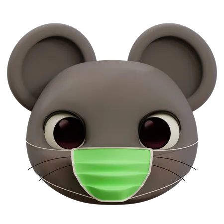 Emoji-Maus hat Grippe  3D Icon