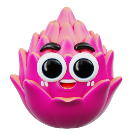 Emoji mignon de fruit du dragon  3D Icon