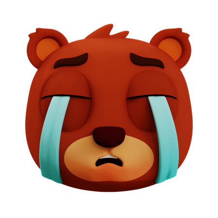 Emoji mignon qui pleure un ours  3D Icon