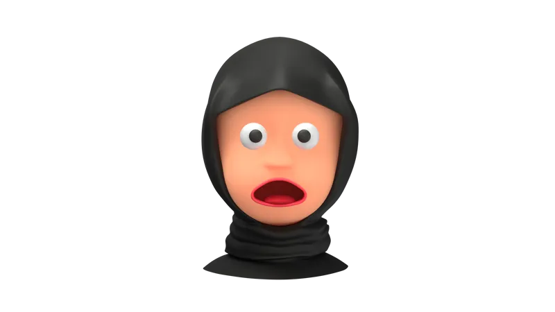 Emoji chocante de mulher árabe  3D Emoji