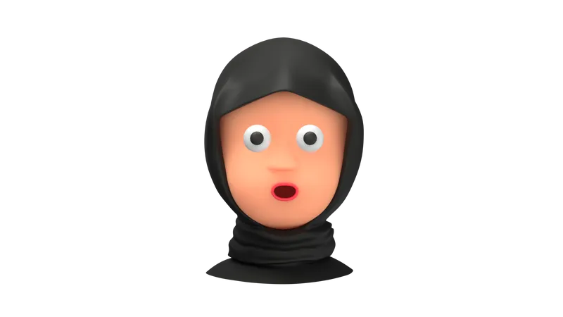 Emoji chocante de mulher árabe  3D Emoji