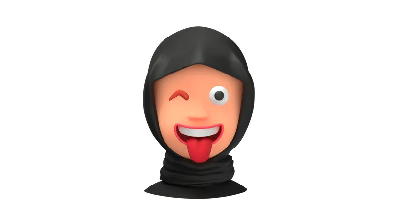 Emoji engraçado de mulher árabe  3D Emoji