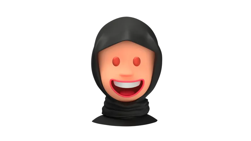 Emoji de mulher árabe rindo  3D Emoji