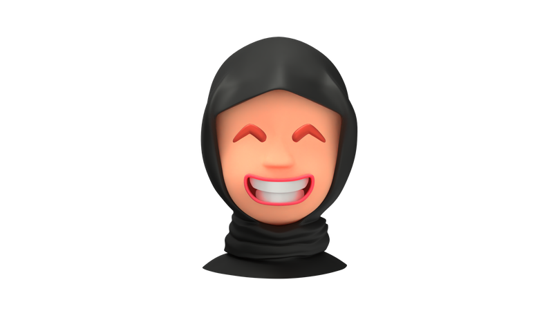 Emoji de mulher árabe rindo  3D Emoji