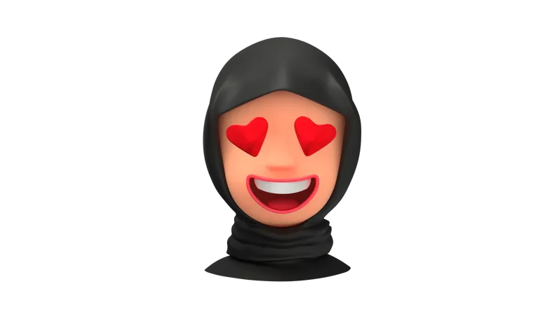 Emoji de mulher árabe romântica  3D Emoji