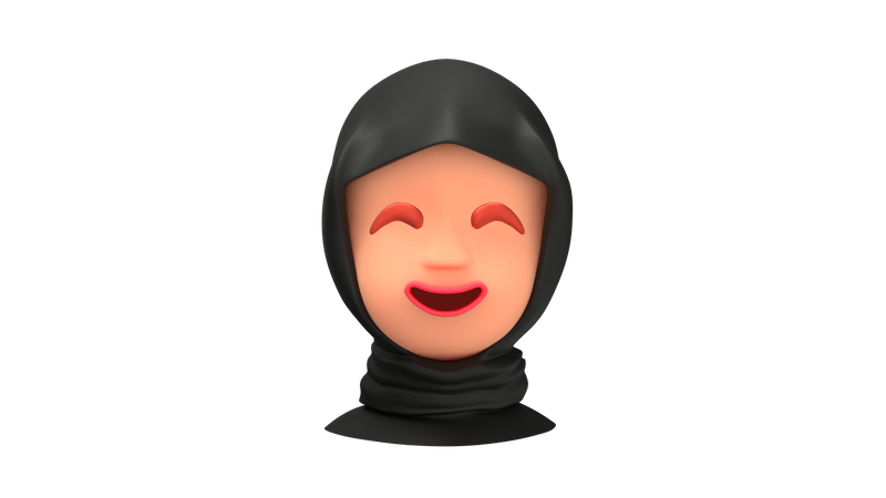 Emoji de mulher árabe sorridente  3D Emoji