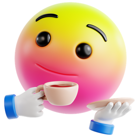 Emoji Offering Coffee  3D Icon