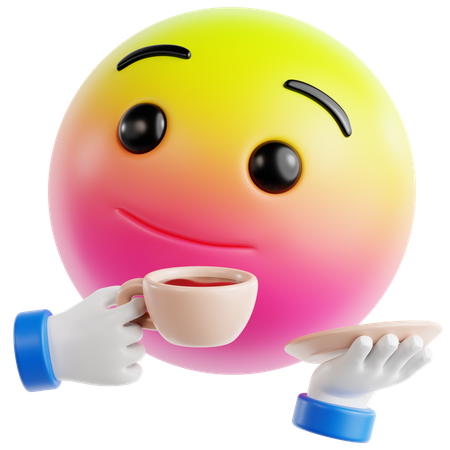 Emoji Offering Coffee  3D Icon