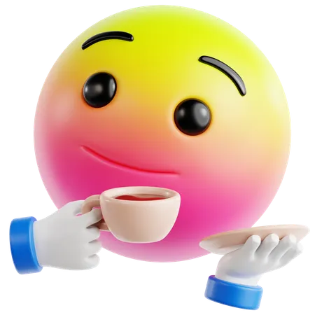Emoji Offering Coffee  3D Icon