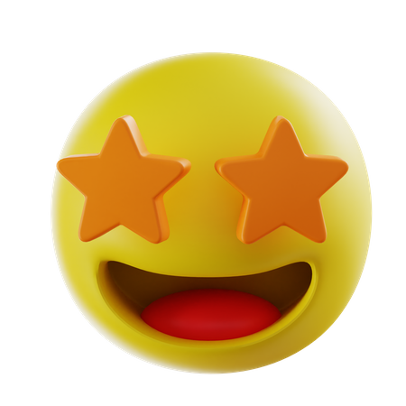 Emoji de ojo de estrella  3D Icon