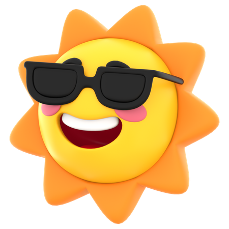 Emoji de personagem de sol  3D Icon