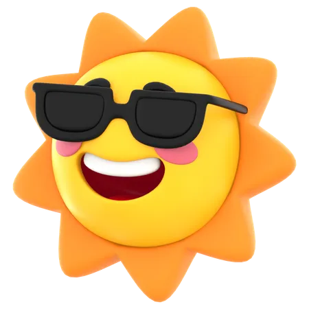 Emoji de personagem de sol  3D Icon