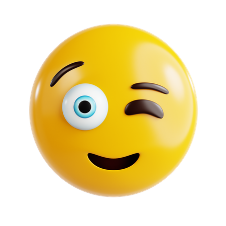 Emoji piscando  3D Icon