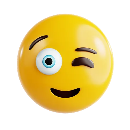 Emoji piscando  3D Icon