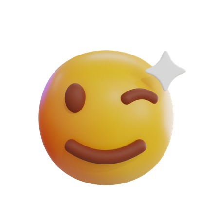 Emoji piscando  3D Icon
