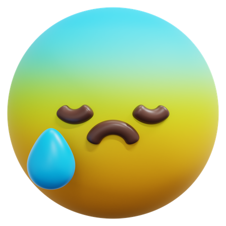 Emoji visage triste en pleurs  3D Icon