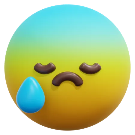 Emoji visage triste en pleurs  3D Icon