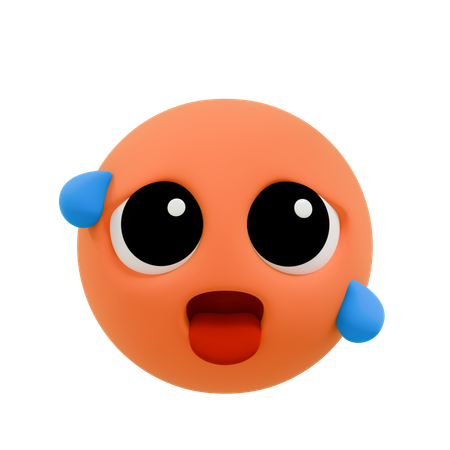 Emoji quente e suado  3D Icon
