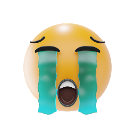 Emoji visage qui pleure fort  3D Icon