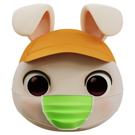 Emoji Rabbit Has Flu  3D Icon