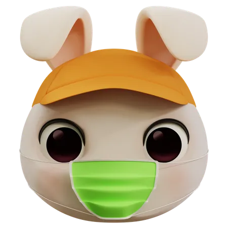 Emoji Rabbit Has Flu  3D Icon