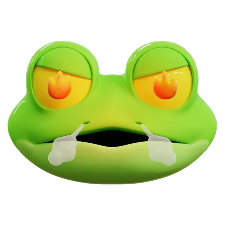 Emoji rana muy enojada  3D Icon