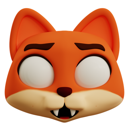 Emoji fofo de raposa assustada  3D Icon