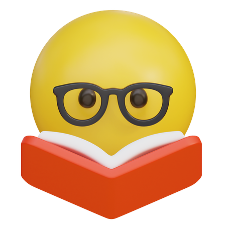 Emoji Reading A Book With Glasses  3D Icon