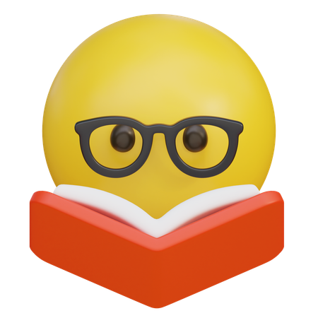 Emoji Reading A Book With Glasses  3D Icon