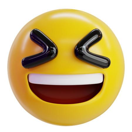 Emoji rieur avec les yeux fermés  3D Icon