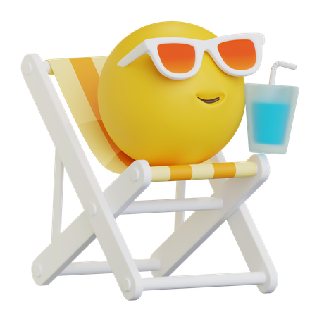Emoji sentado na cadeira  3D Icon