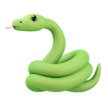 Emoji de serpiente verde  3D Icon