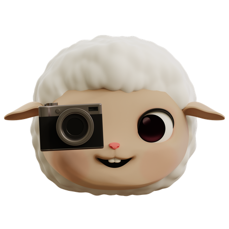 Emoji Sheep Taking Photo  3D Icon