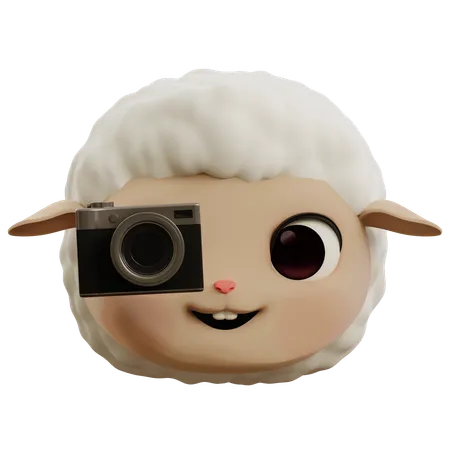 Emoji Sheep Taking Photo  3D Icon